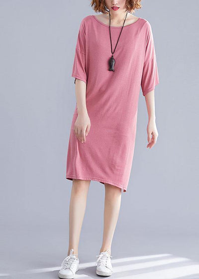 Style Backless Cotton Photography pink Dress summer - SooLinen