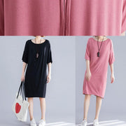 Style Backless Cotton Photography pink Dress summer - SooLinen