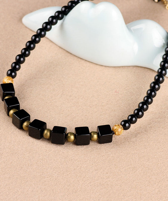 Style Black Agate Gratuated Bead Necklace