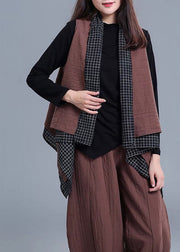 Style Schwarze Patchwork-Taschen asymmetrisches Design Herbst ärmellose Weste + Hose zweiteiliges Set