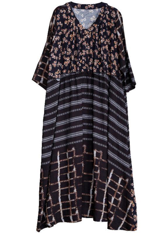 Style Black Print Long Maxi Dress - SooLinen