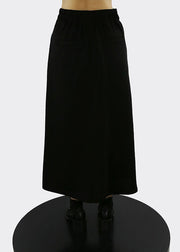 Style Black elastic waist Patchwork A Line Skirts Spring