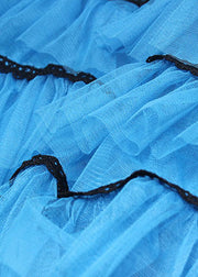Stil Blauer asymmetrischer Tüllrock Frühling