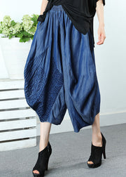 Style Blue Embroidered Pockets denim Pants Spring