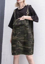Style Camouflage Cotton clothes false two pieces Plus Size summer Dresses - SooLinen