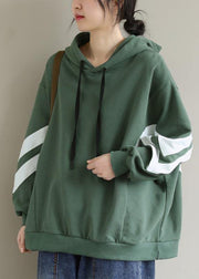 Style Green Blouse Hooded Cinched Spring Shirt - SooLinen