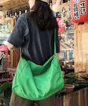 Style Green Zippered Patchwork Oversize Nylon Messenger Bag