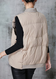 Style Khaki Pockets Patchwork Fine Cotton Filled Vests Spring