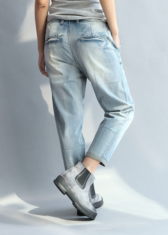 Style Hellblaue, gerade Jeanshose mit Taschen Frühling
