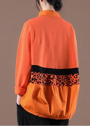Style Orange Peter Pan Collar Loose Sweatshirt - SooLinen