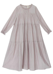 Style Pink Ruffled Patchwork Holiday Dress Summer - SooLinen
