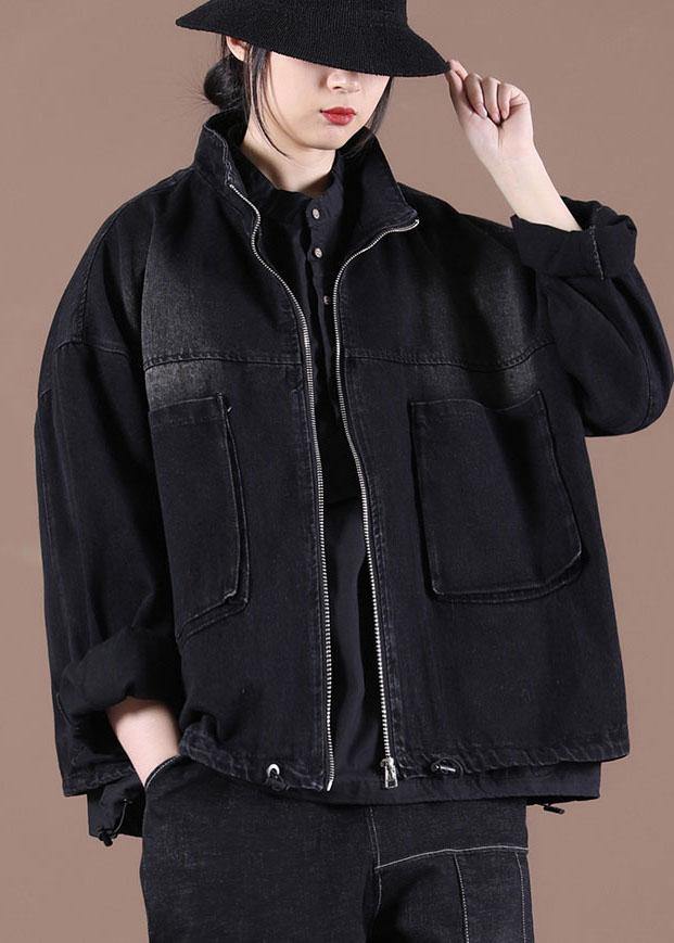 Style Pockets Fine Spring Women Black Coats - SooLinen