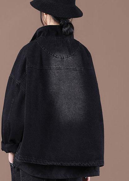 Style Pockets Fine Spring Women Black Coats - SooLinen