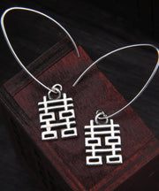 Style Silk Sterling Silver Graphic Tassel Drop Earrings