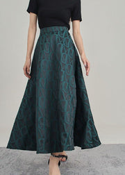 Style Tea Green Asymmetrical Print Skirt Spring