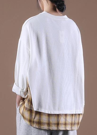 Style White O-Neck Loose Sweatshirt - SooLinen