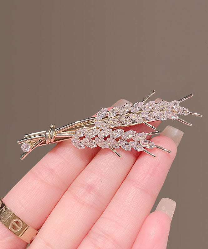 Style White Zircon Wheat Ears Duck Mouth Hairpin