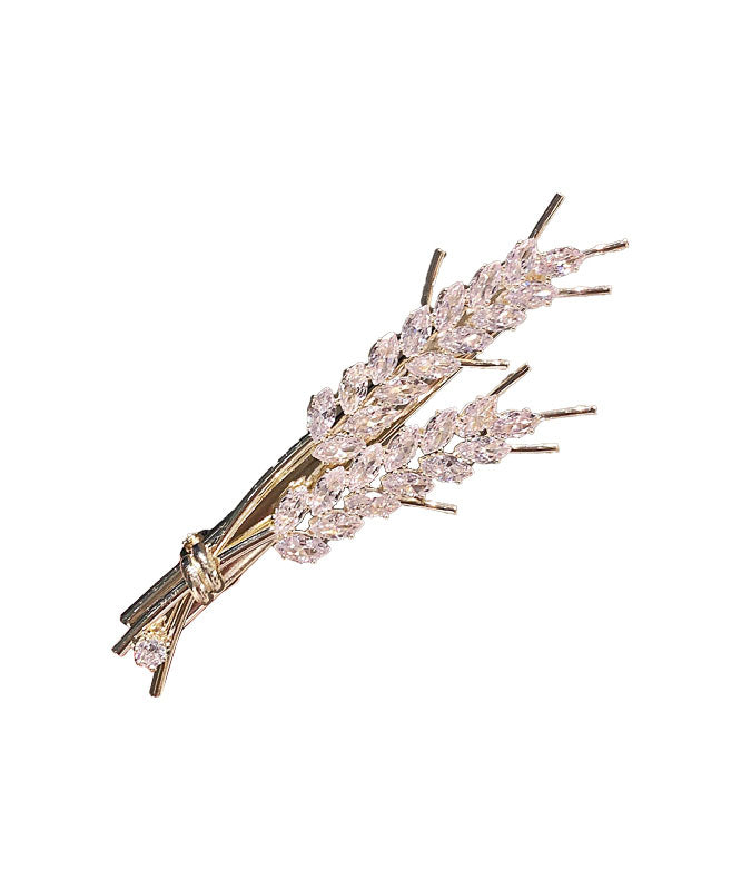 Style White Zircon Wheat Ears Duck Mouth Hairpin