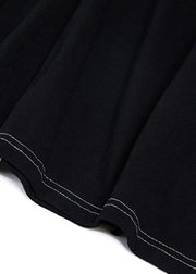 Stil schwarz bedruckt Baumwolle Steppkleidung Plus Size Muster O-Ausschnitt Baumwolle Sommerkleider