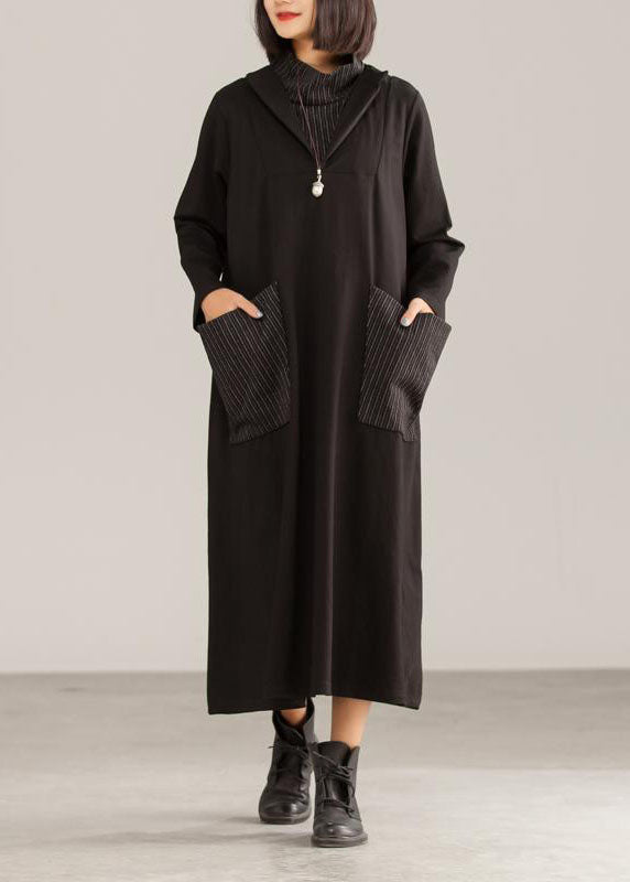 Stil Baumwolle Tuniken 2019 Baumwolle Große Tasche A-Linie Damenmode Kleid