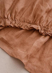 Style cotton linen tops women plus size Cotton Linen Solid Blouse And Pants - SooLinen