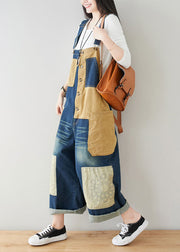 Stil dunkelblaue Taschen Patchwork Baumwoll-Denim-Overalls Frühling
