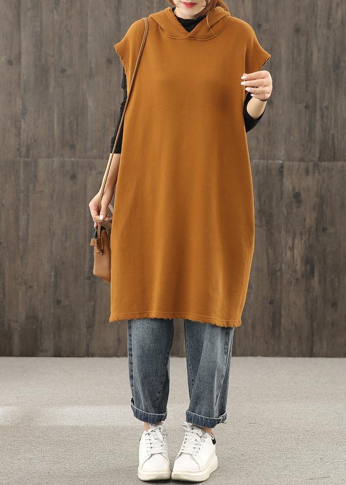 Style hooded pockets shirts pattern brown shirts - SooLinen