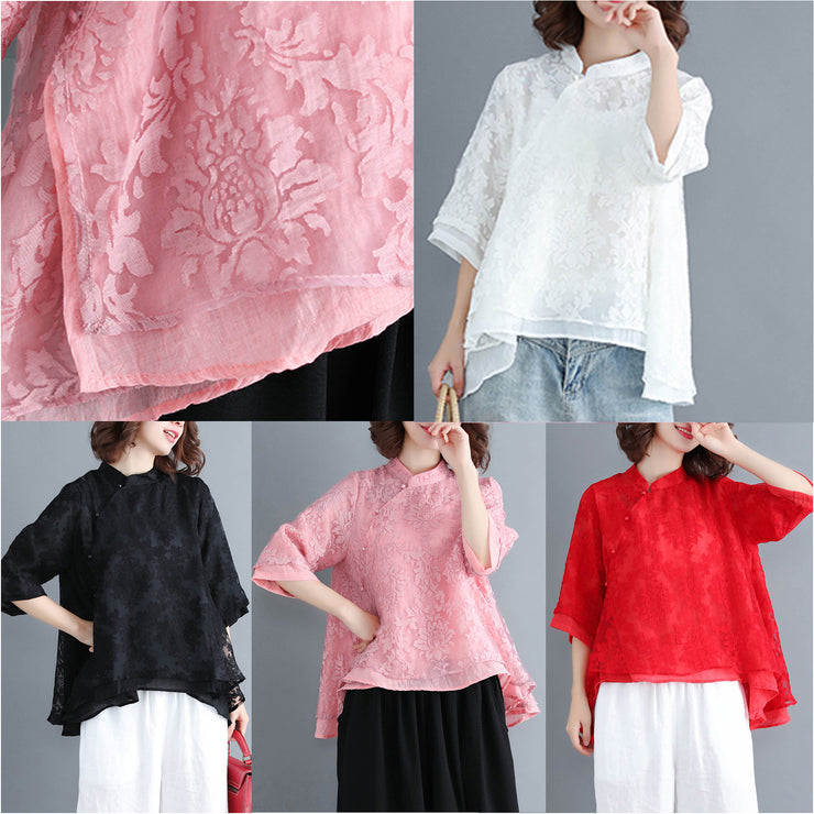 Style white lace top silhouette Women Button Down Dresses Summer blouse