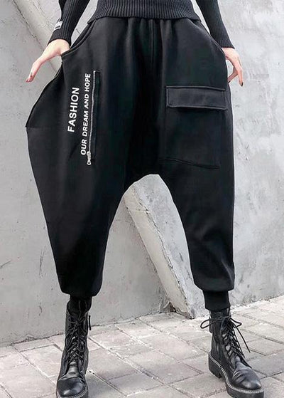 Style zippered shorts  black Wardrobes big pockets pant - SooLinen