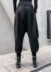 Style zippered shorts  black Wardrobes big pockets pant - SooLinen