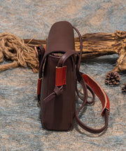 Stilvolle Braune Vielseitige Paitings Satchel-Handtasche aus Kalbsleder