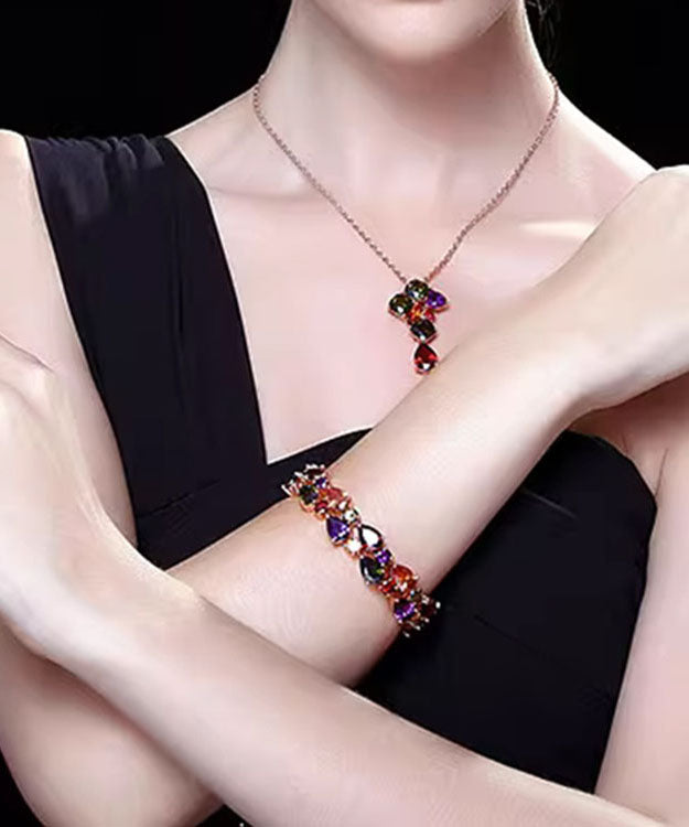 Stylish Alloy Inlaid Crystal Zircon Chain Bracelet