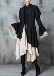 Stylish Black Asymmetrical Patchwork Spandex Fake Two Piece Dresses Fall