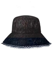 Stylish Black Solid Color Lace Floppy Sun Hat