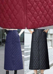 Stilvolle schwarze Reißverschlusstaschen Feine Baumwolle gefüllte Röcke Winter