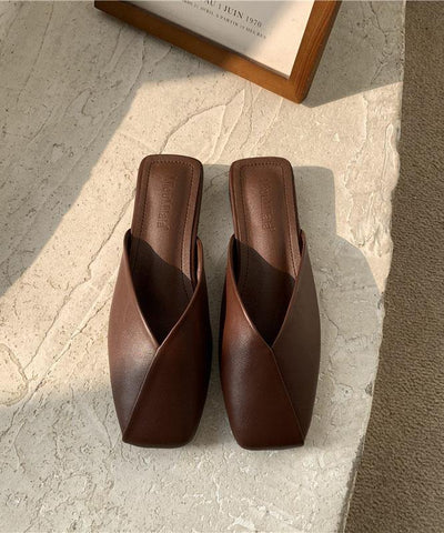 Stylish Chocolate Flat style slippers - SooLinen