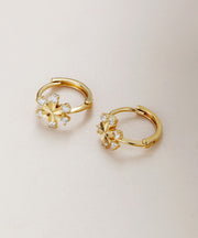 Stylish Gold Silver Overgild Inlaid Zircon Hoop Earrings
