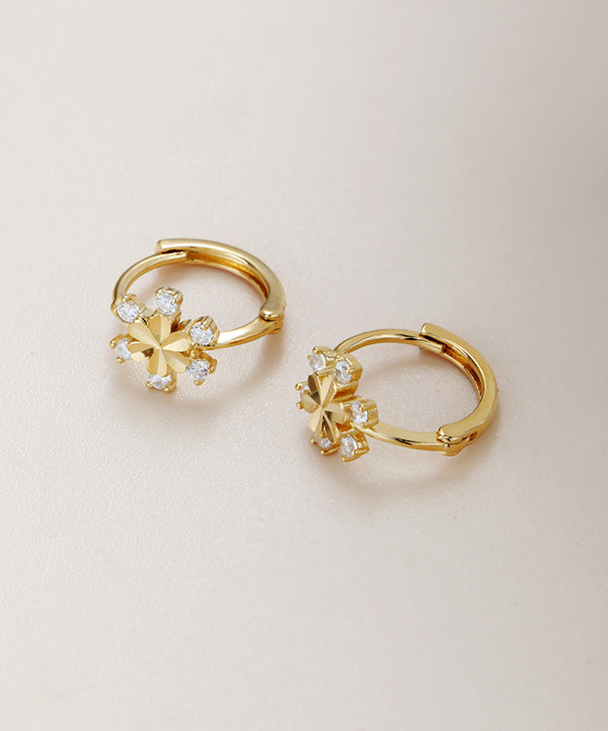 Stylish Gold Silver Overgild Inlaid Zircon Hoop Earrings