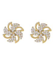 Stylish Gold Sterling Silver Alloy Zircon Floral Drop Earrings