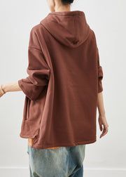 Stylish Khaki Asymmetrical Oversized Warm Fleece Jacket Fall