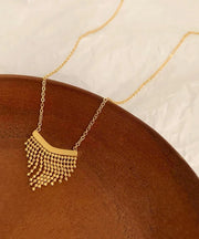 Stylish Luxury Tassel 14K Gold Pendant Necklace