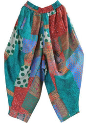 Stylish Print Elastic Waist Linen Harem Summer Pants - SooLinen
