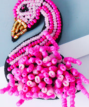 Stylish Rose Flamingo Acrylic Bead Drop Earrings