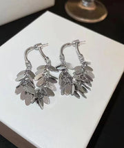 Stylish Silk Metal Sequins Tassel Hoop Earrings