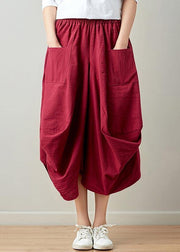 Stylish solid lantern Cotton Linen Skirts Summer - SooLinen