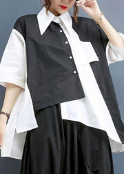 Summer Asymmetrical design Shirt Harlem Pants Two Piece Suit - SooLinen