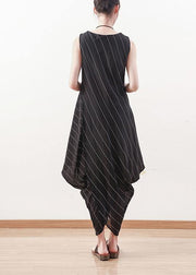 Summer Black Dress Slim Irregular Vest Skirt Mid-length Skirt - SooLinen