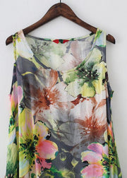 Summer Loose National Style Sleeveless Cotton Vest Long Dress - SooLinen