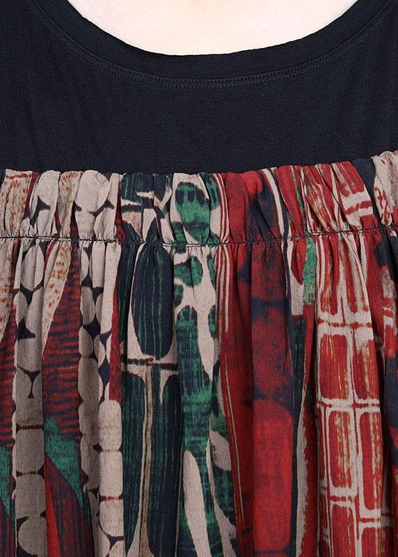 Summer Pleated And irregular Suspender Skirt + T-shirt - SooLinen
