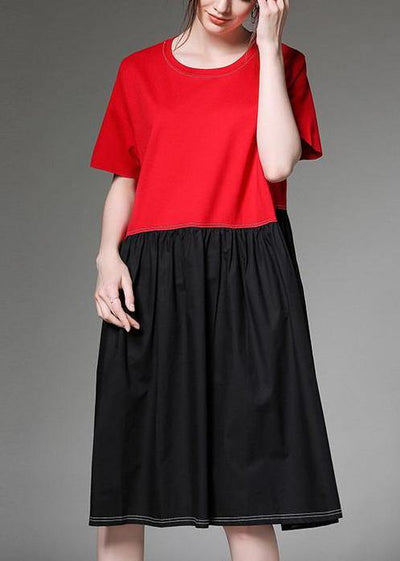 Summer Plus Size Dress Chic Cotton loose casual dress - SooLinen